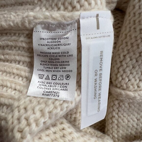 Ann Taylor Women's Long Sleeve Fringe Ribbed Turtleneck Sweater Women's M - Picture 8 of 10